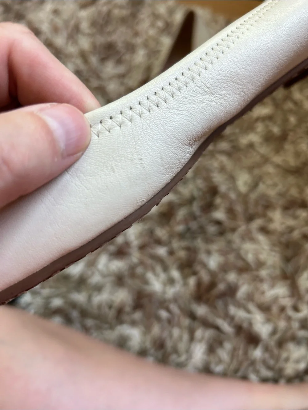 Tory Burch Cream Leather Flats Size 9.5